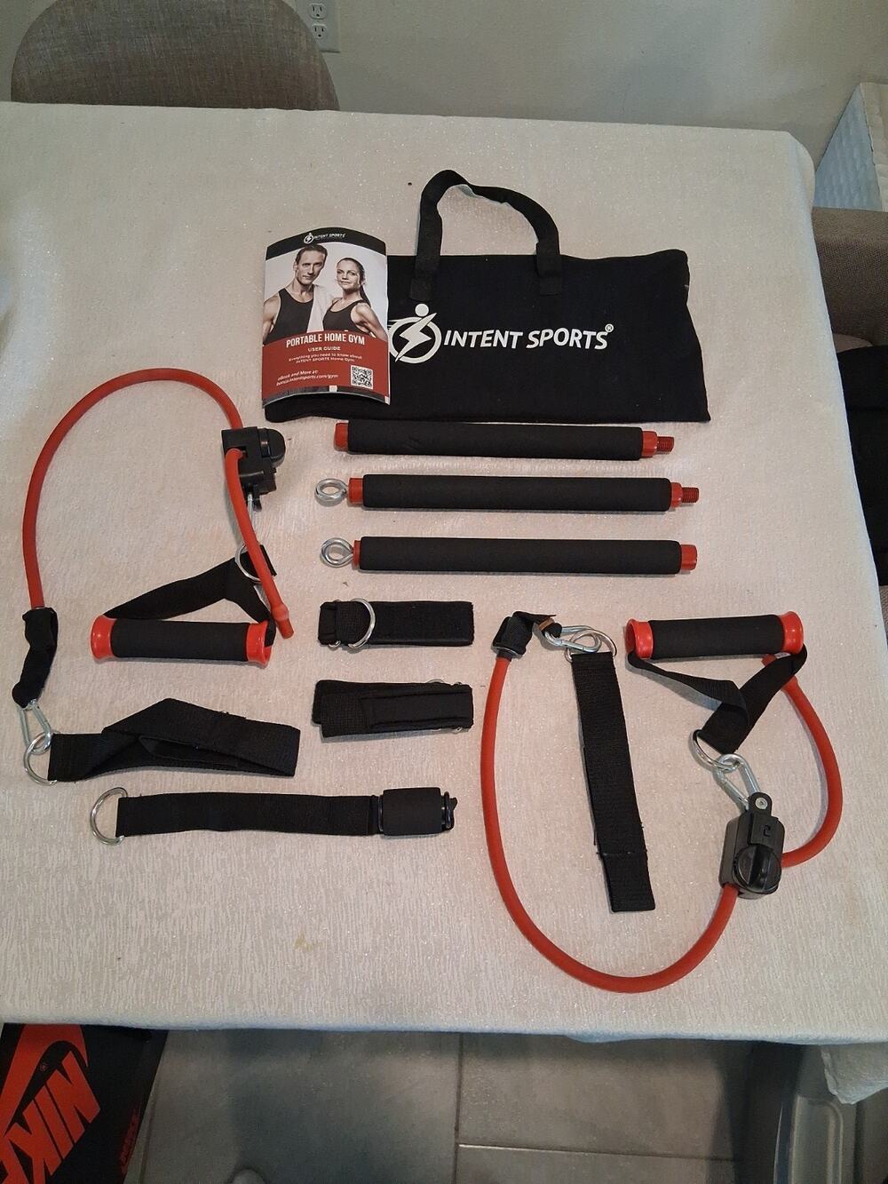Intent Sports Portable Home Gym Resistance Bands Bar Set Total Body Workout Kit